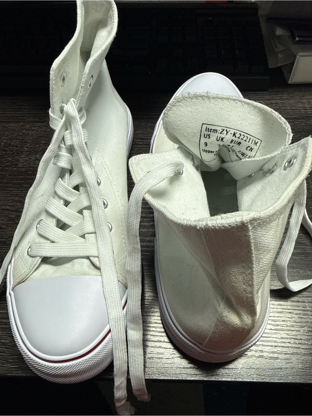 White High-Top Canvas Sneakers for Women
